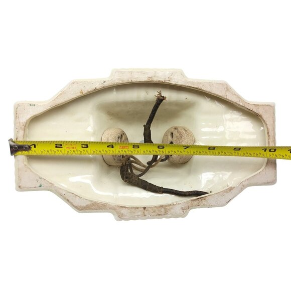 Antique Art Deco Victorian Porcelain Ceiling Light Fixture With Floral Design 15 - Picture 8 of 9